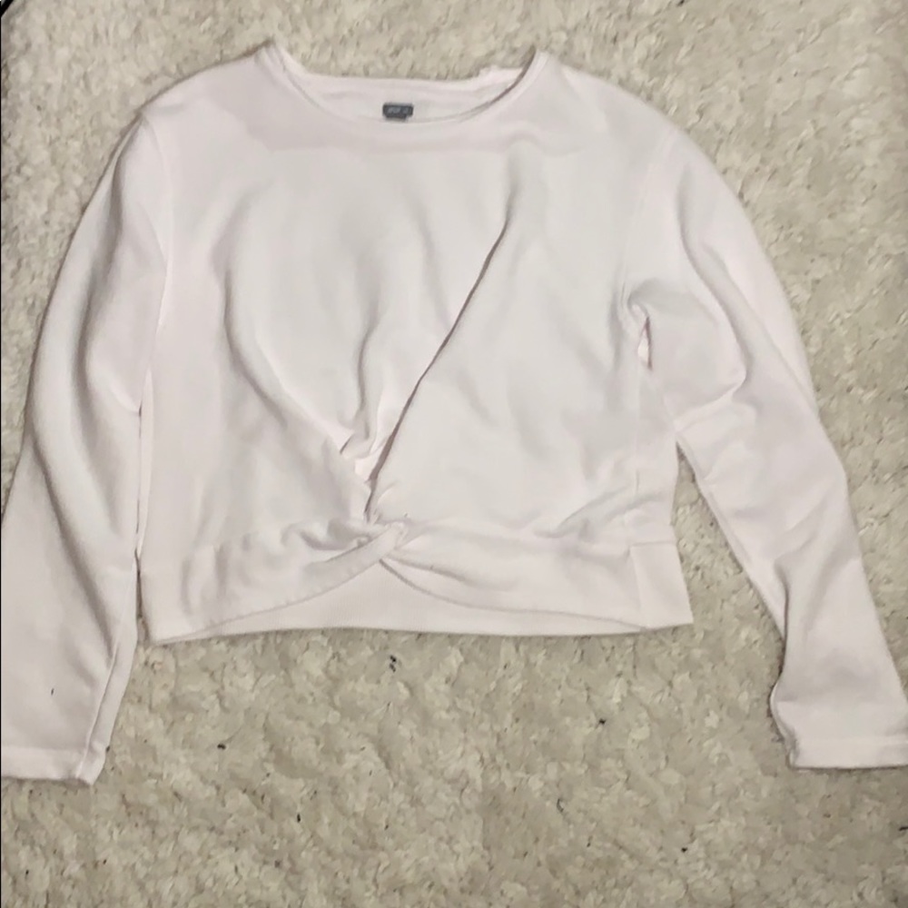 Aerie cropped front tied shirt